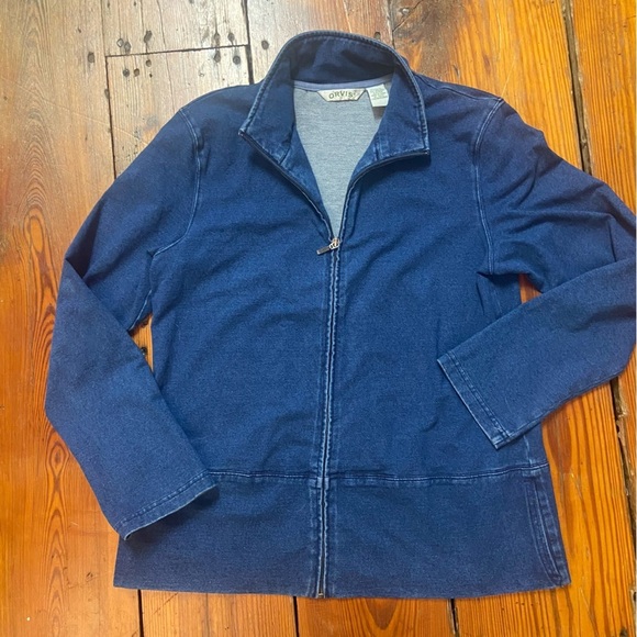 Orvis Women’s  Blue Denim Jacket Size M Full Zip Stretch Casual Outdoors Spring - Picture 10 of 13
